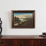 Painting „The Landscape with Hills”, Scandinavian design, 1970s, by V. Kier