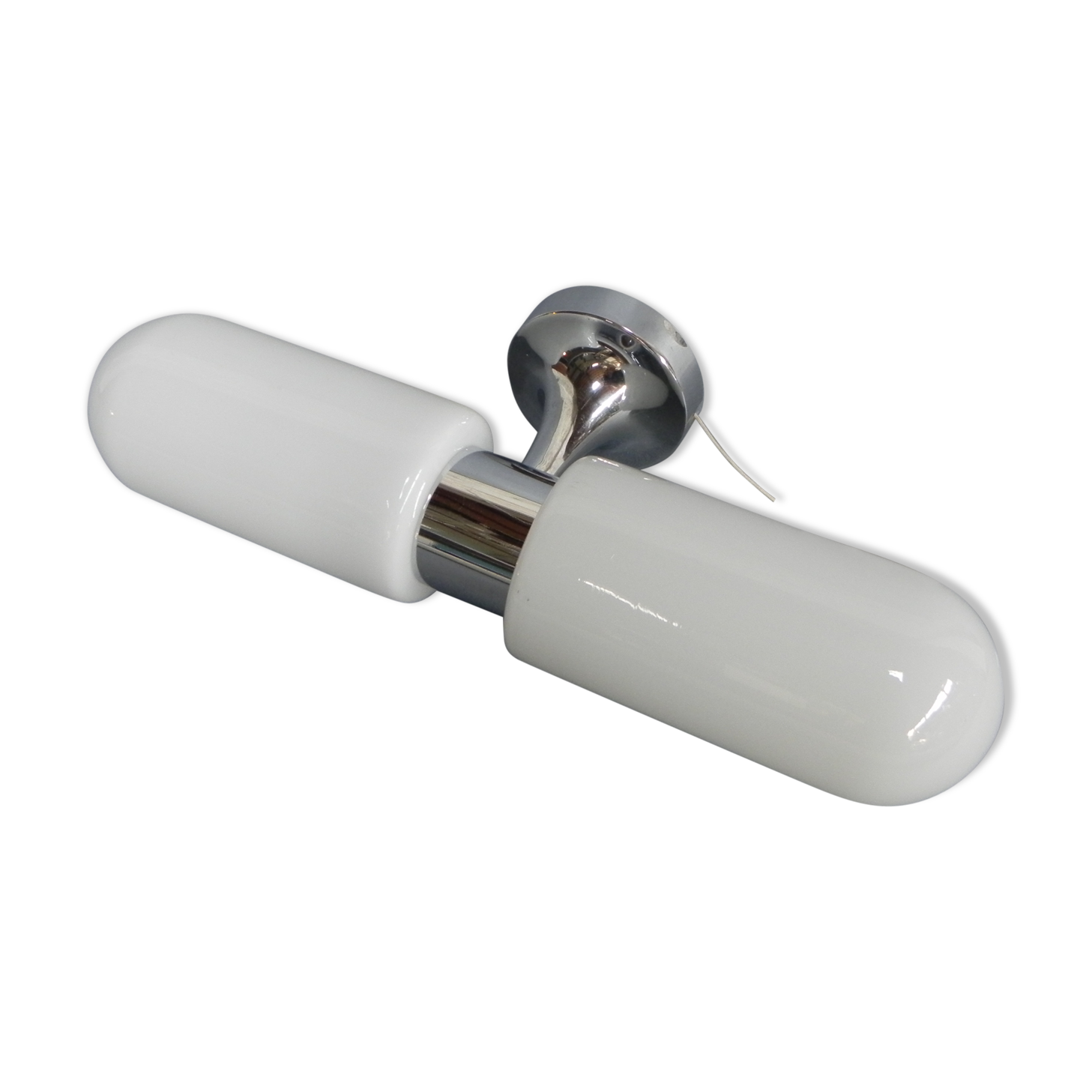 Vintage wall lamp with 2 glass caps