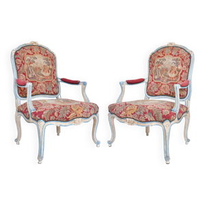 Paire de fauteuils cabriolet