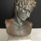 Greek bust in terracotta with bronze patina