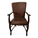 Chaise fauteuil en cuir