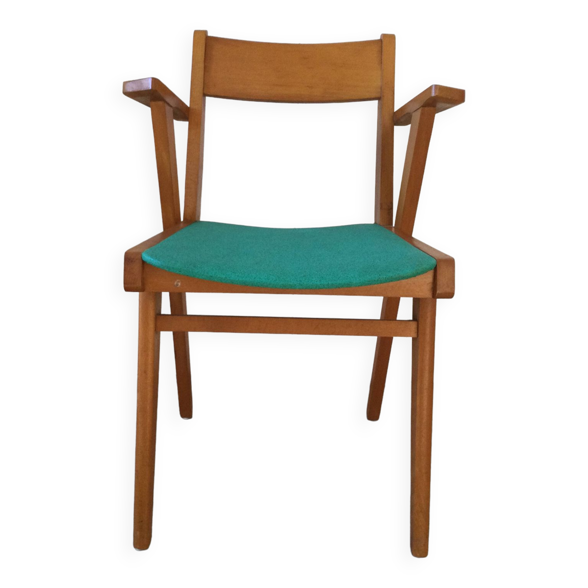 1960s bridge armchair with compass feet