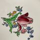 Round dish in Gien Earthenware, handmade Lorraine decor, 31 cm