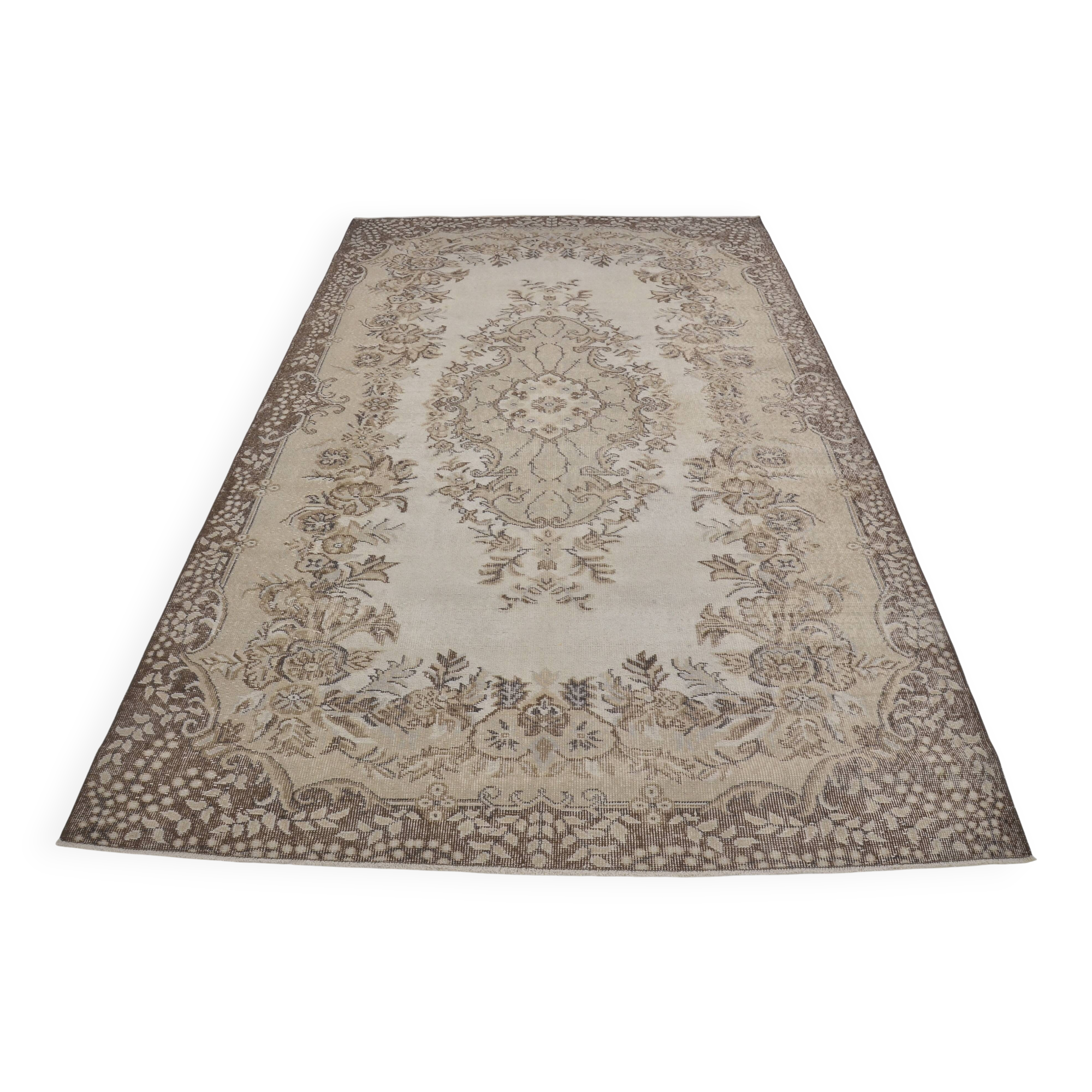 Vintage Wool Oushak Turkish Rug sku 2200