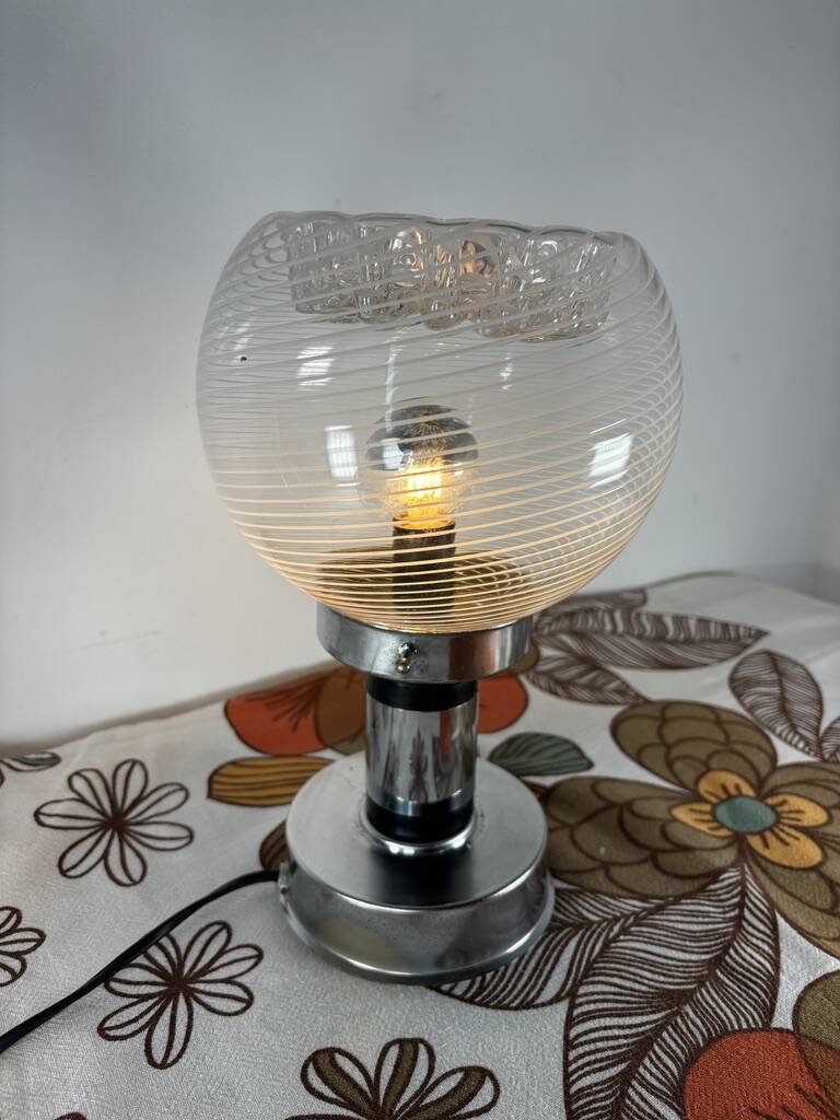 Mushroom lamp chrome murano snaidero italy spage-age 1970