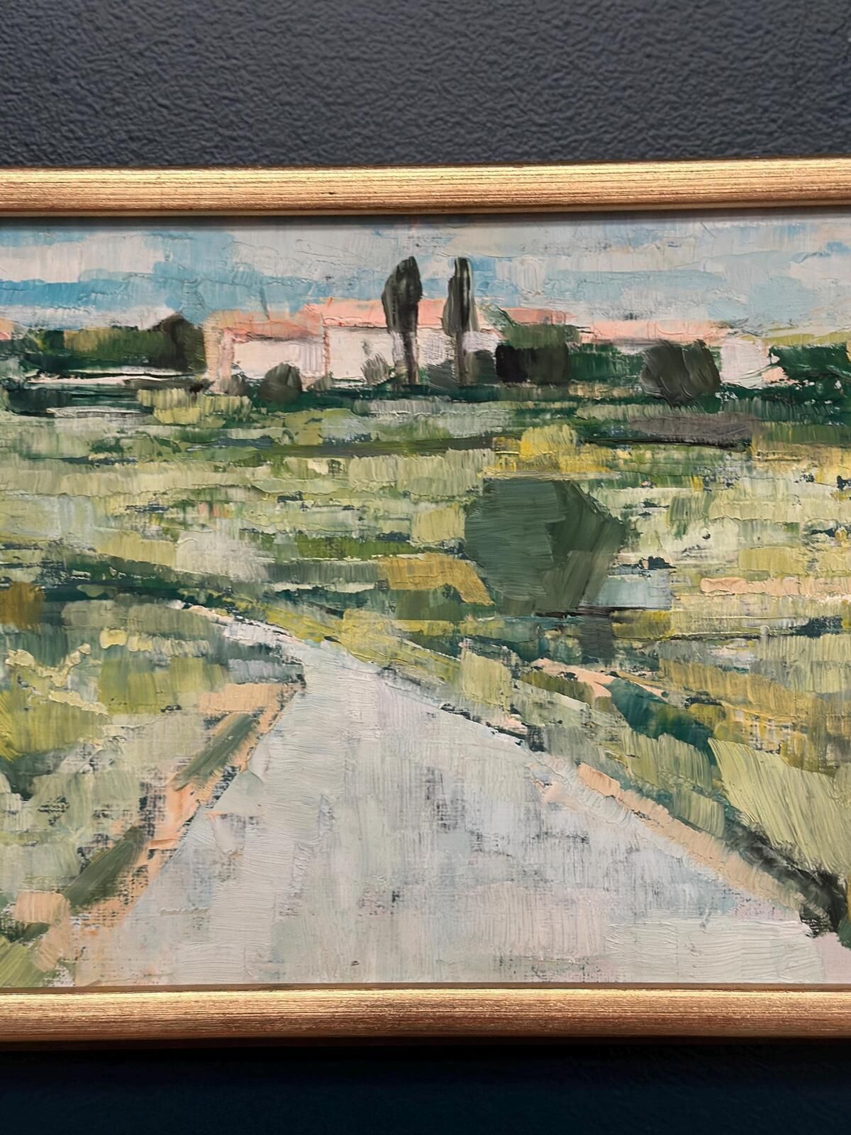 Original Swedish Oil On Panel – “Path” By Olle Larsson – Signed – Vintage & Framed – 35 × 26 Cm (13.8" × 10.2")