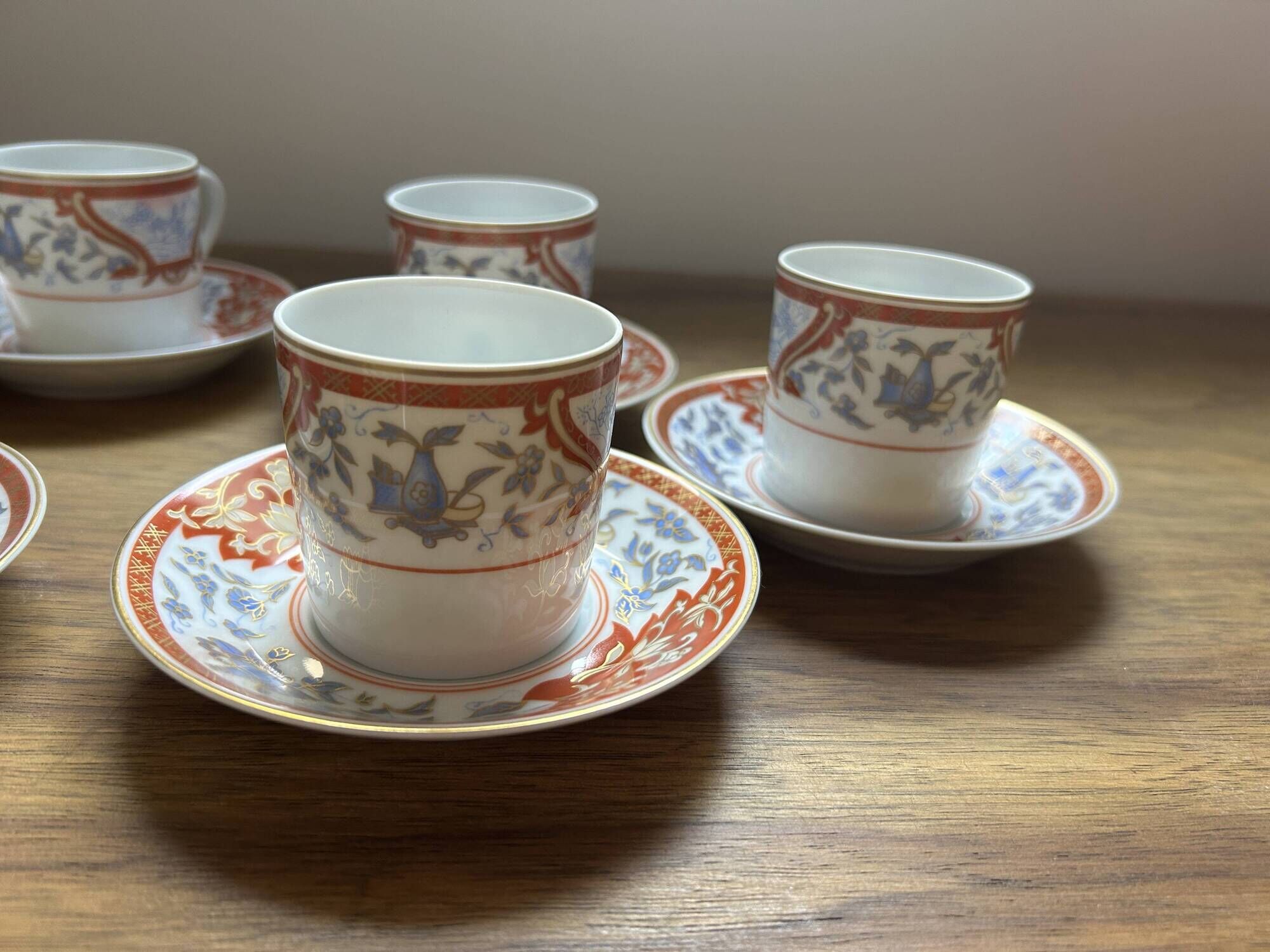 Set of 6 coffee cups with saucers - Haviland - Imari red