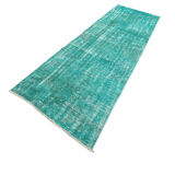 Vintage distressed turkish rug runner , 265 x 90 cm