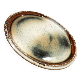 Stoneware tray signed Santilly