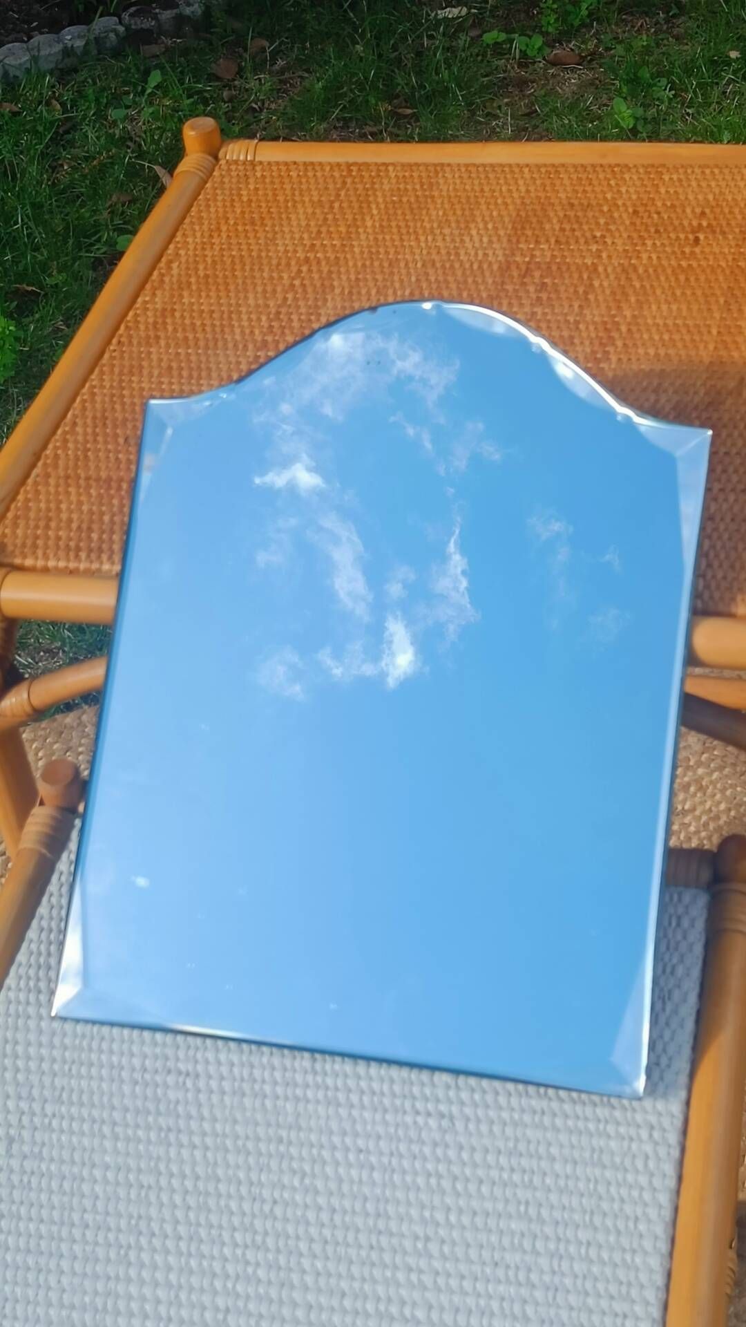 Antique bevelled dressing table mirror