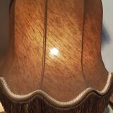Ceramic lamp and wooden base from the 70s