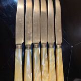 Couteaux à dessert en bakélite jaune