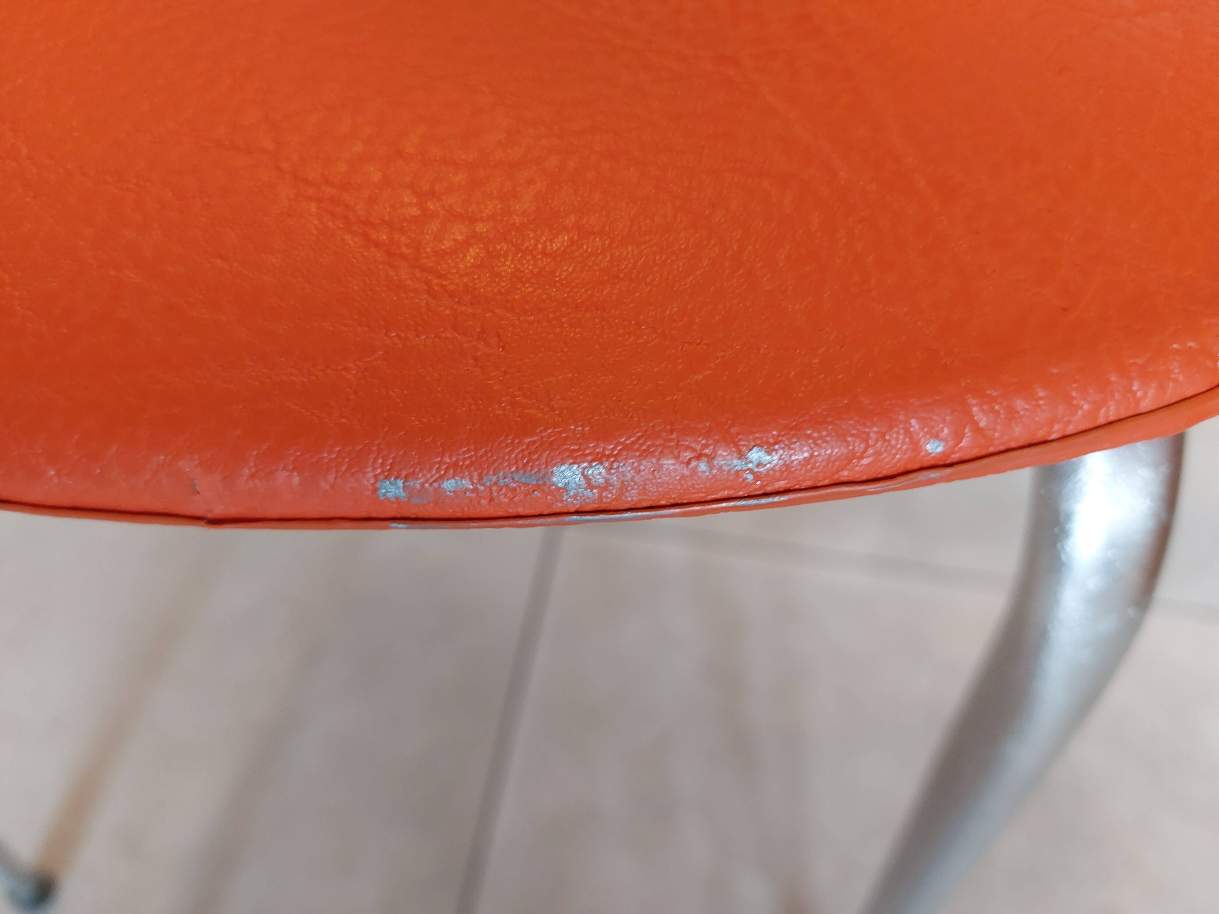 4 orange petal chairs, vintage