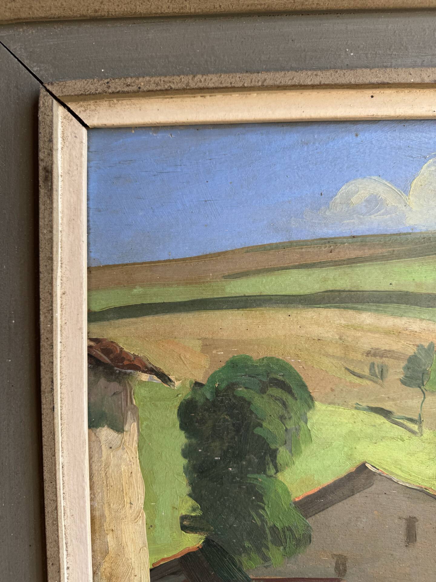Old table landscape signed Franc Bal (1876-1960)