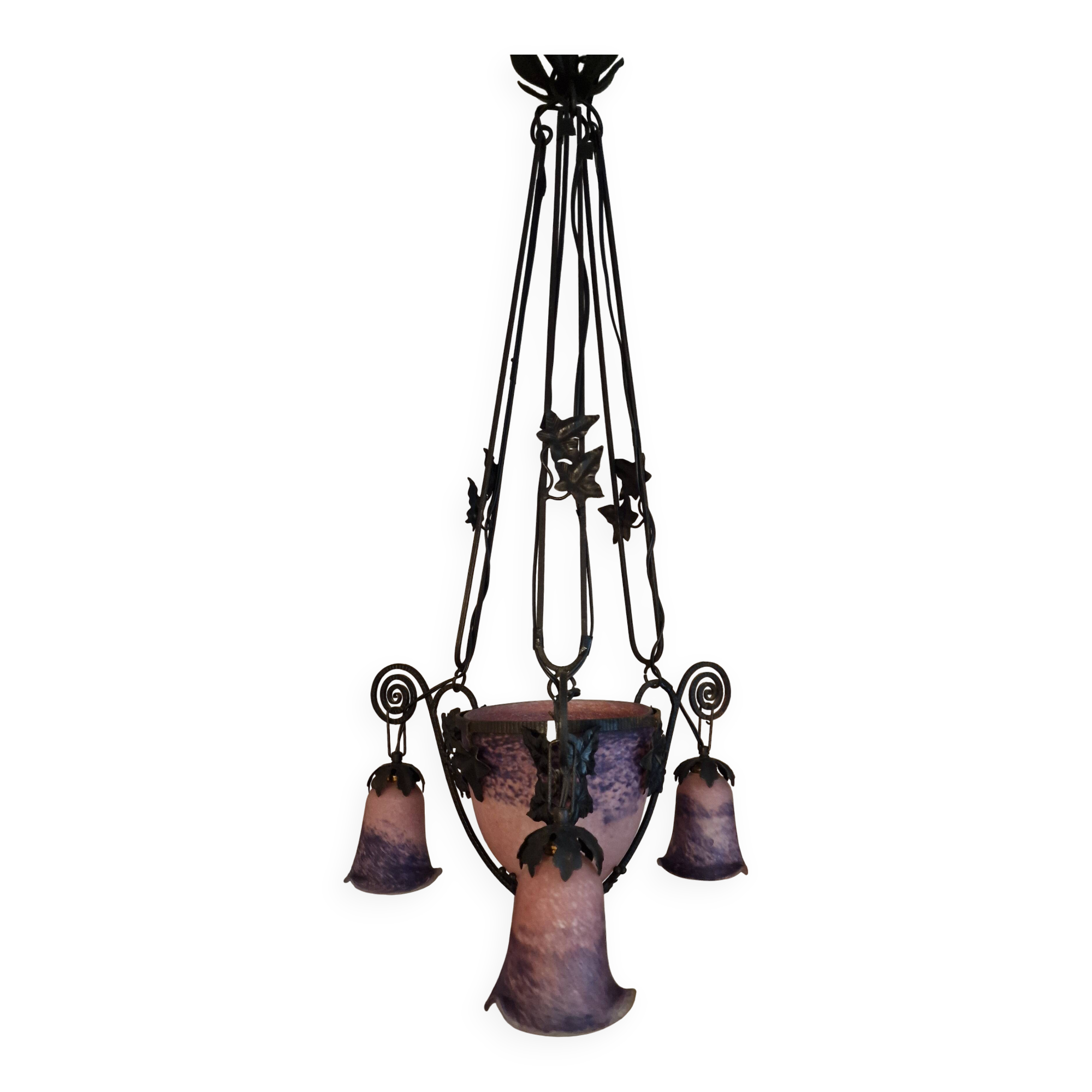 19th-century glass paste pendant light - Noverdy Nancy