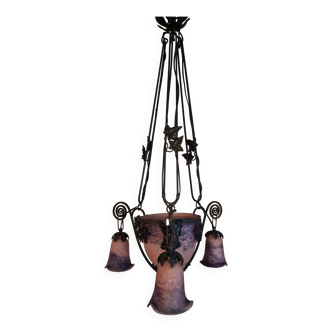 19th-century glass paste pendant light - Noverdy Nancy