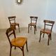 Set of 4 old vintage Baumann 50s wooden bistro chairs