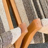 Suite of 4 chairs self beech brass and wool 1960