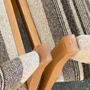 Suite de 4 chaises self hêtre laiton et laine 1960