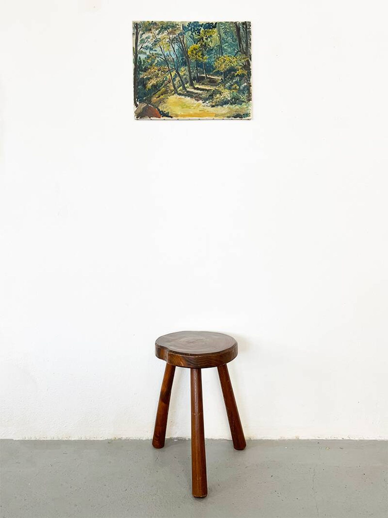 Tableau, huile sur toile « Chemin dans la forêt »