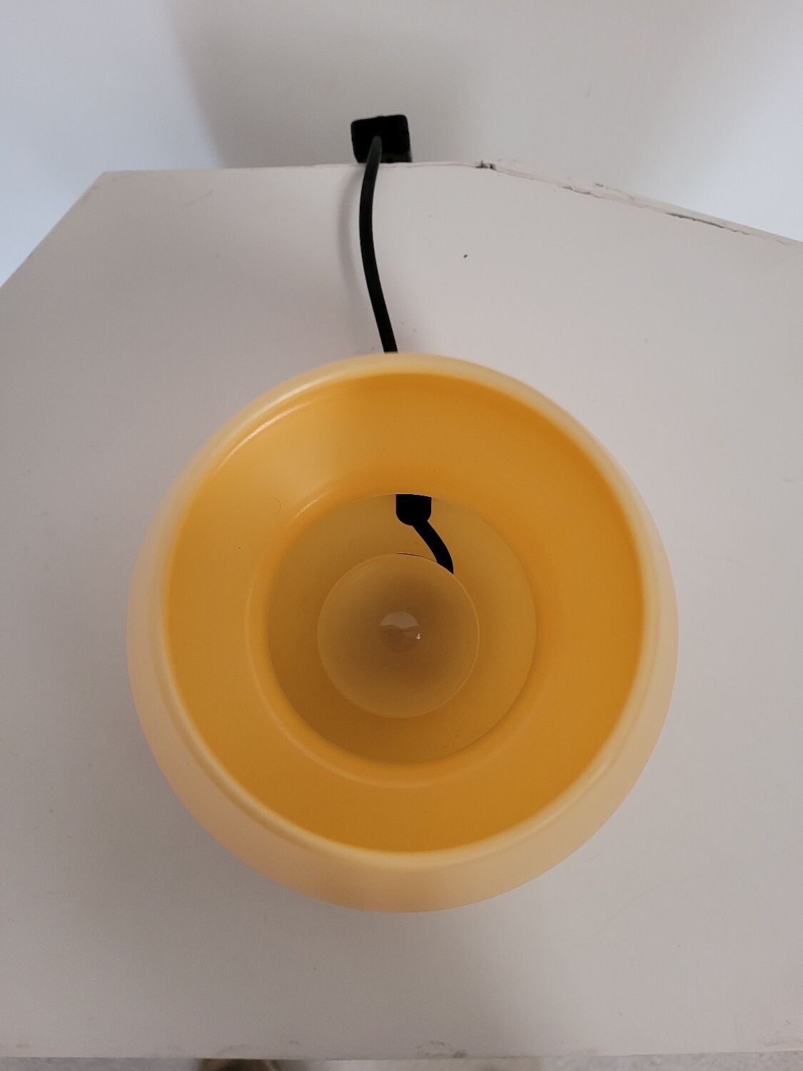 Small vintage lamp in orange opaline glass from the 1970s