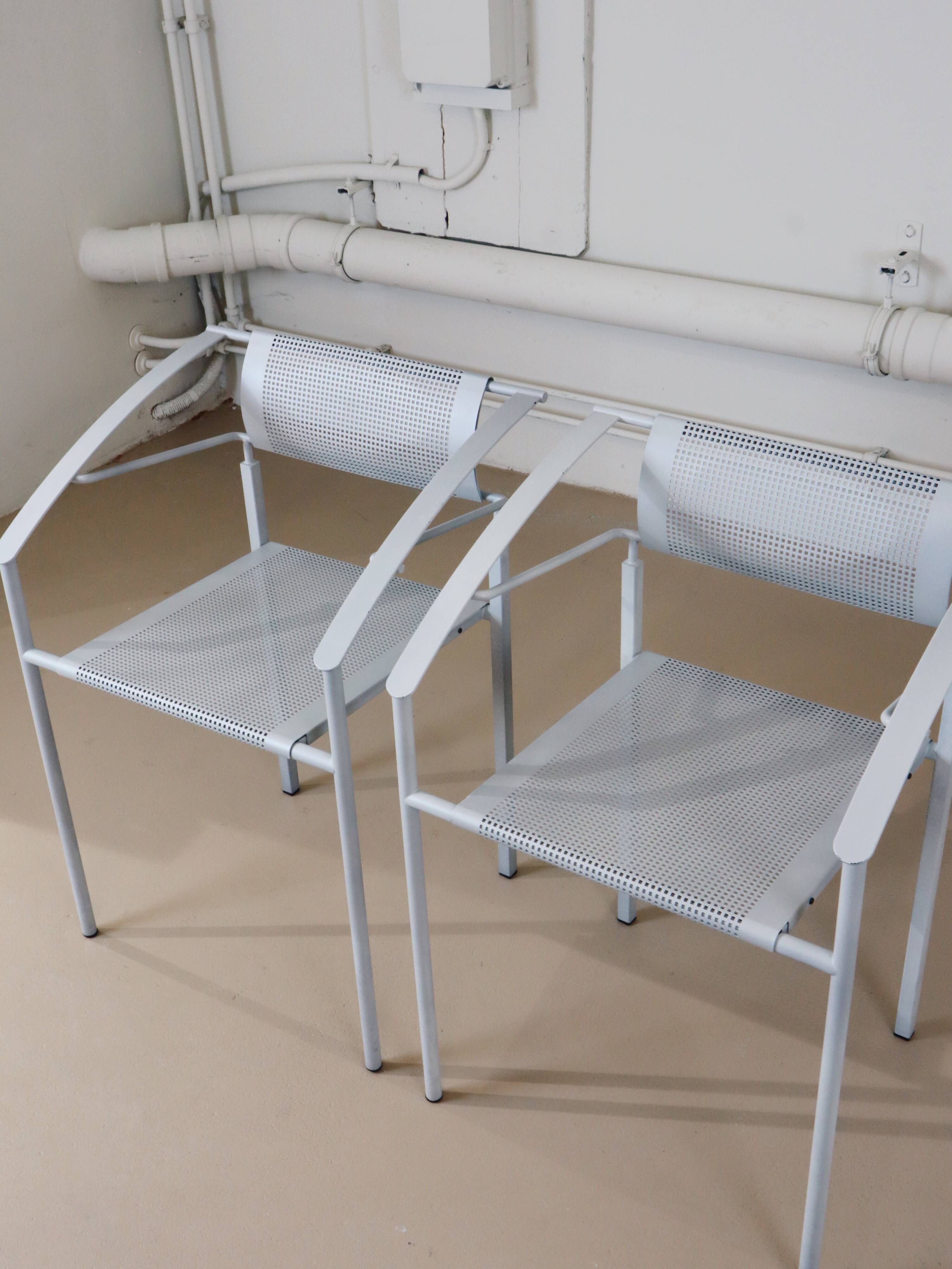 Fauteuils vintage en métal 'Carrè VI' par Fly Line Italie années 1990