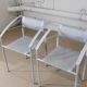 Vintage ‘Carrè VI’ metal arm chairs by Fly Line Italy 1990s