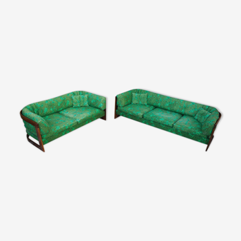 Rosewood set with 3-seater sofa & 2-seater sofa by Lennart Bender for Stjernmobler