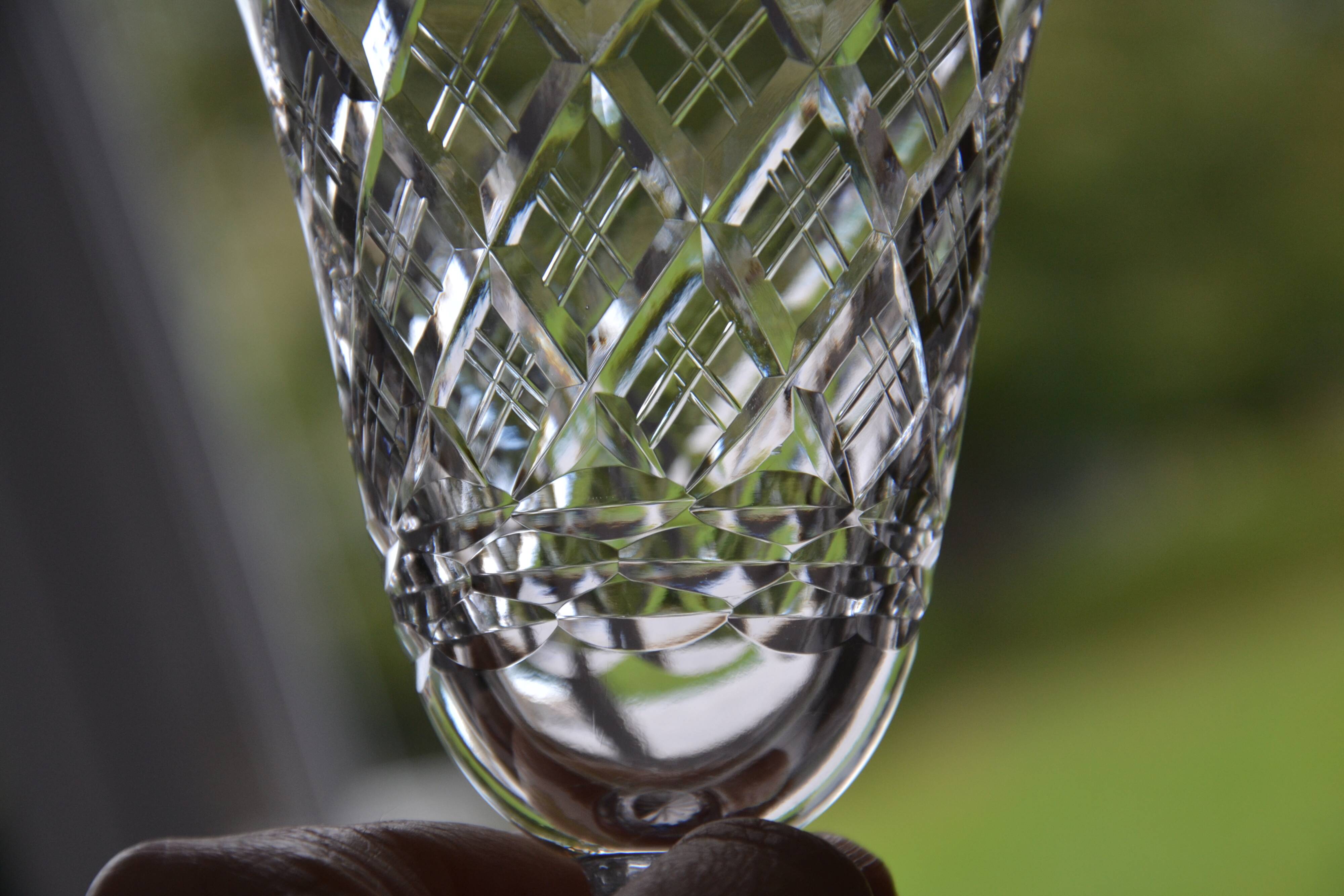 7 cut crystal wine glasses