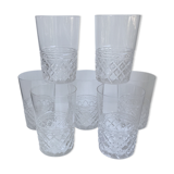 Set of 7 water glasses years 50-60