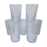 Lot de 7 verres à eau années 50-60