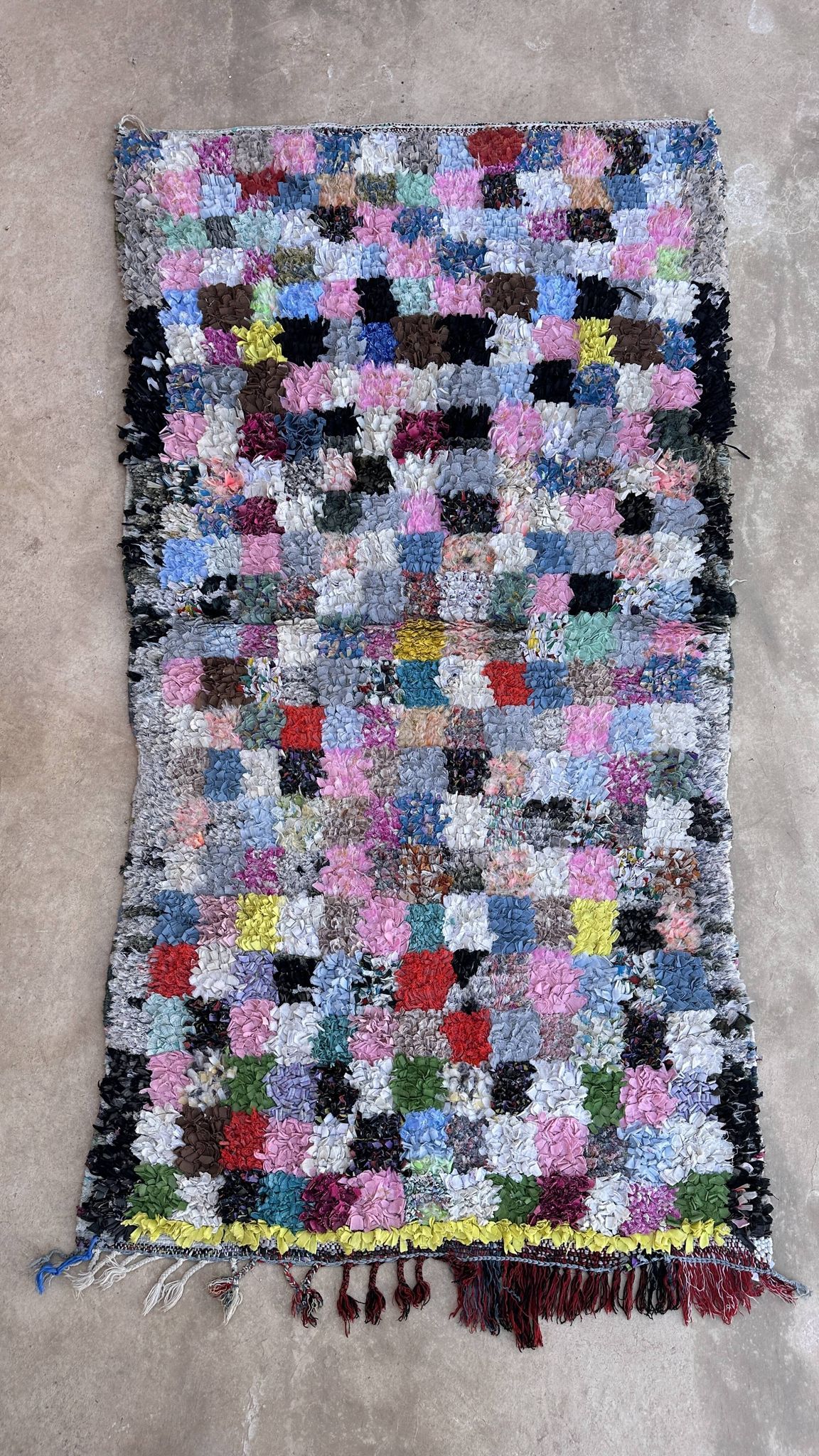 Moroccan Boucherouite Carpet - 106 x 188 cm