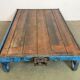 Large Blue Industrial Coffee Table Cart, 1960s