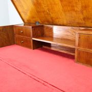 1930s Antique Cabinet with Writing Area in Walnut Finish ,Czechoslovakia