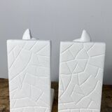 Pair of vintage stone cat bookends