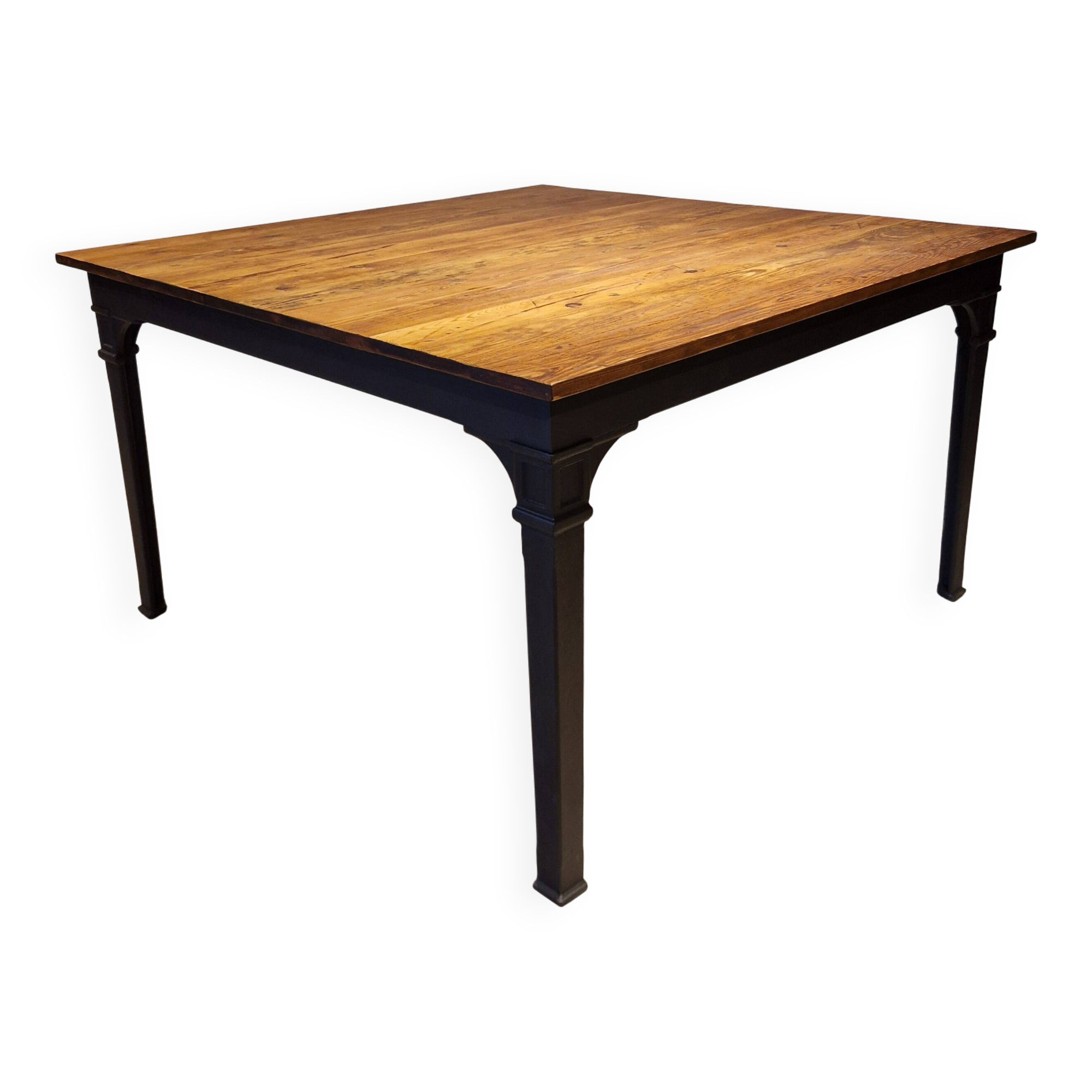Esstisch "Telegrafen Tisch" Pitchpine quadratisch