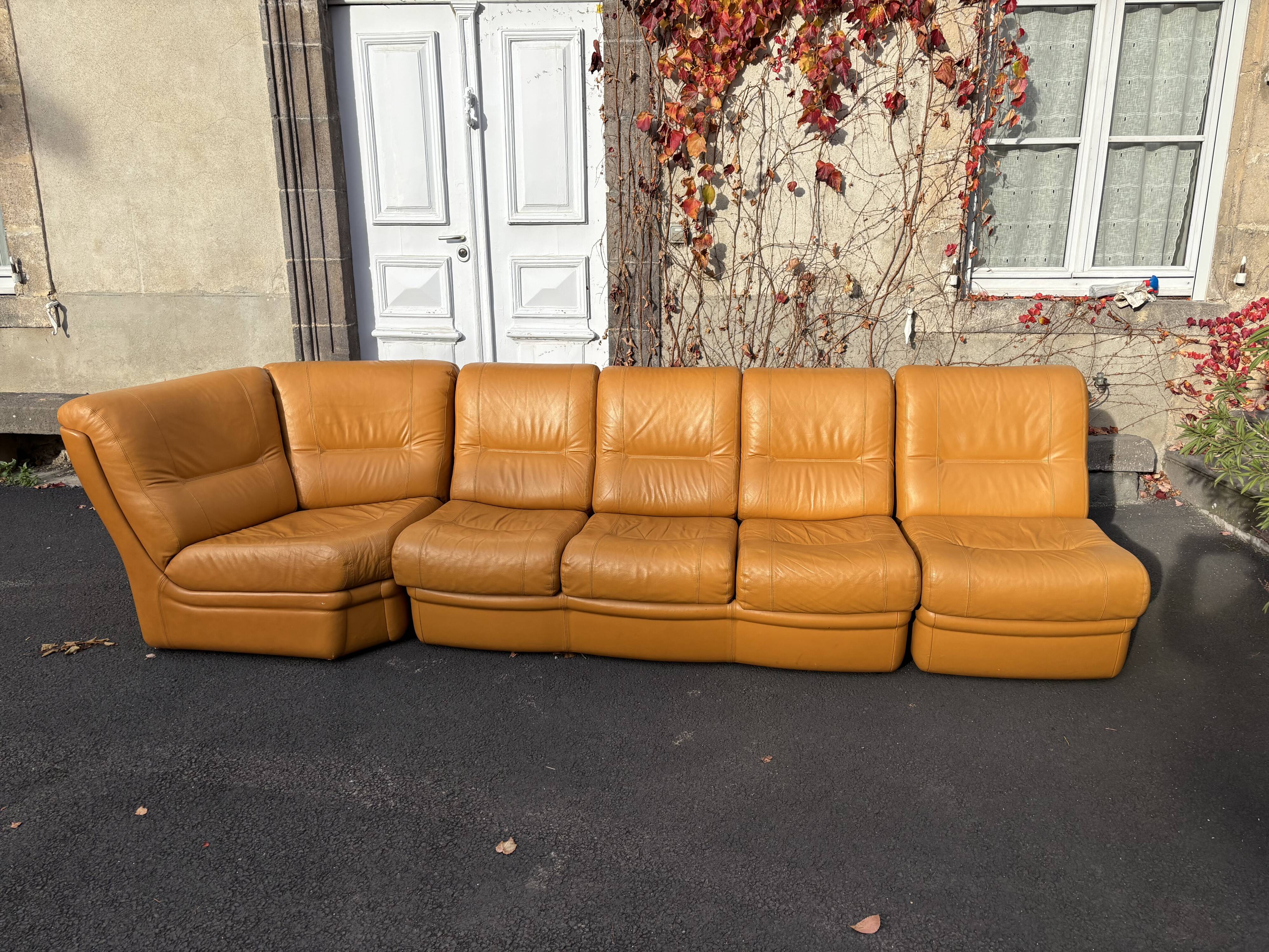 Beka 1970 leather modular sofa