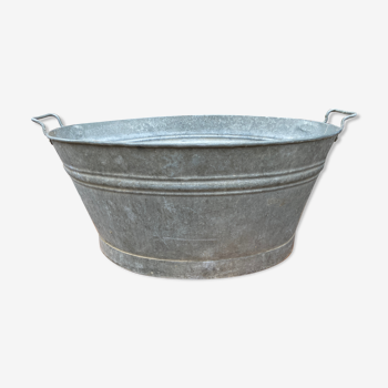 Bassine galvanisé vintage en zinc 70 litres