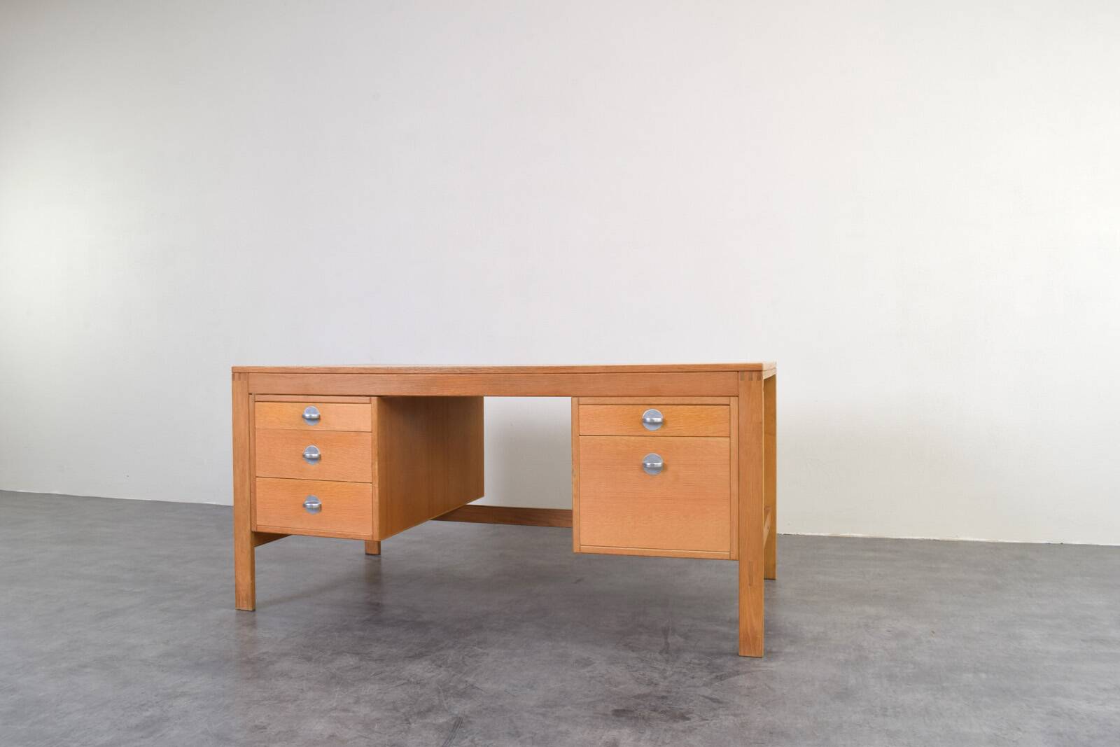 Mid-Century Oak Desk by Chr. Rasmussen for Randers Møbelfabrik, 1970s.