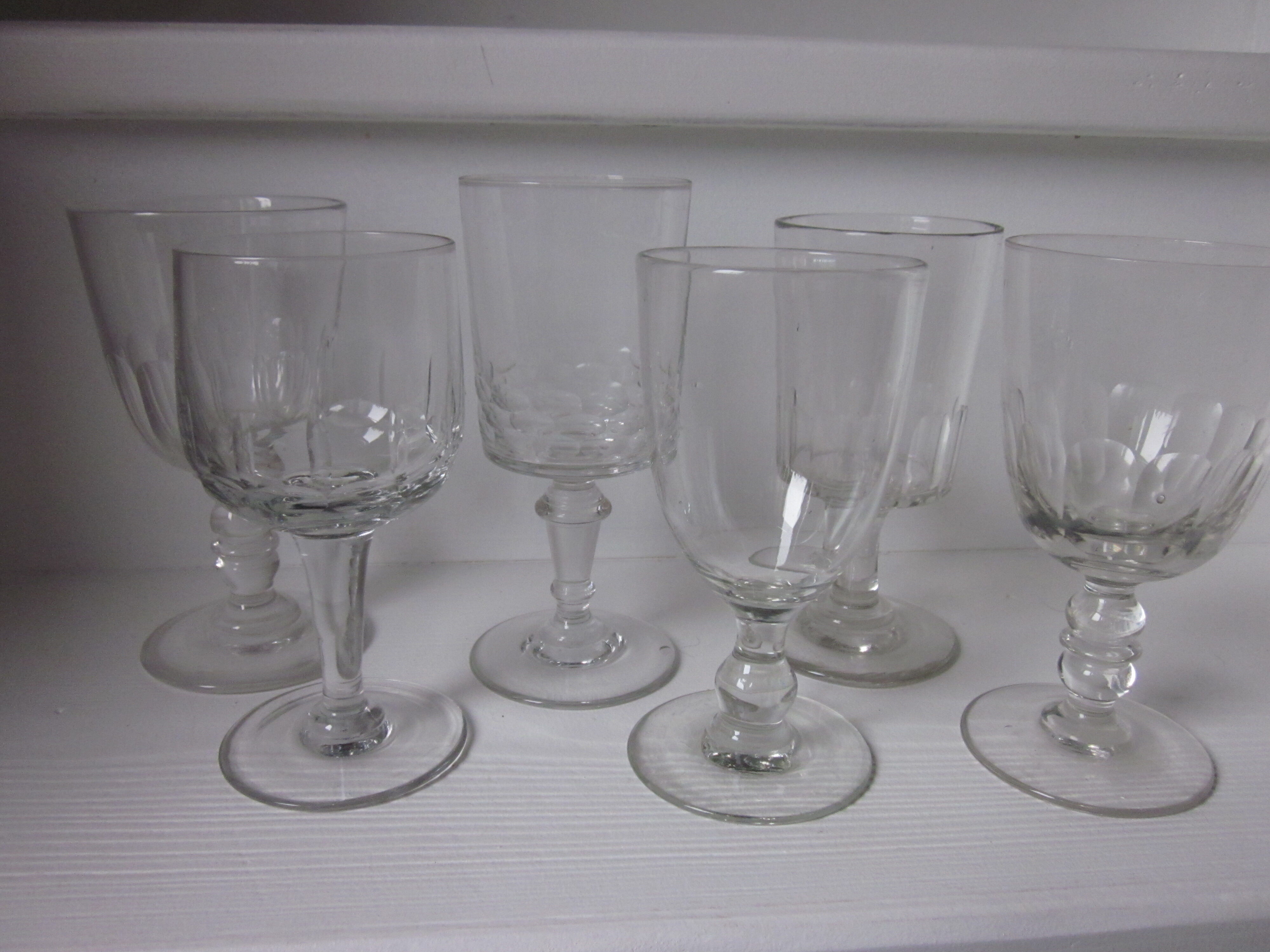 Batch of 6 old glass glass blown depareillè