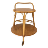 1960s/70s rattan rolling bar/serving cart