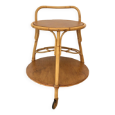 1960s/70s rattan rolling bar/serving cart