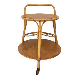 Rattan rolling bar/serving trolley from the 60s/70s