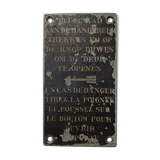 Plaque de décoration Sncf " En cas de danger tirez la poignée .... " Rijge yaar aan de han......