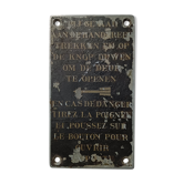Sncf decoration plate " In case of danger pull the handle .... " Rijge yaar aan de han......