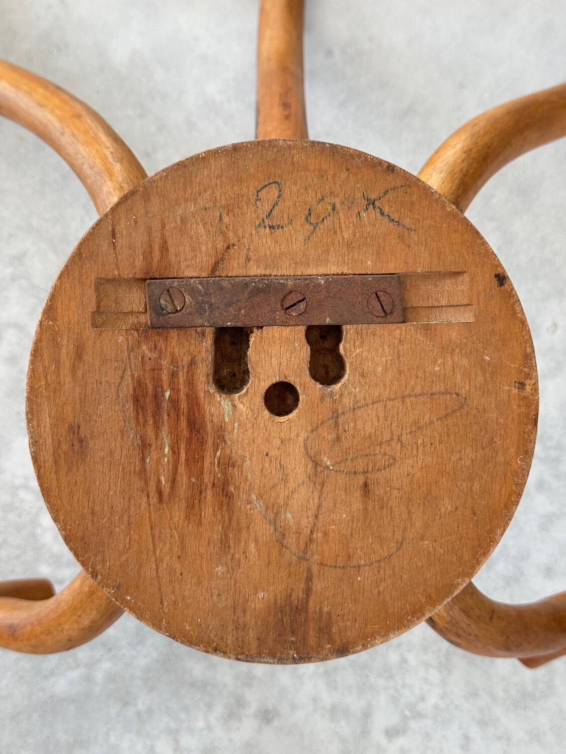 Pair of curved wooden coat racks or hooks from the 1900s