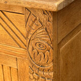 Art Deco buffet in raw and solid oak, 1935.