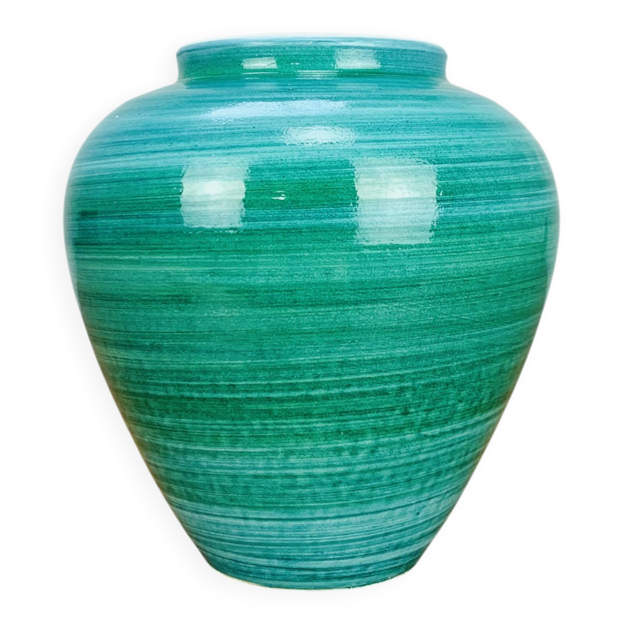 Vase céramique bleu/vert vintage