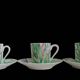 Set of 3 Limoges porcelain coffee cups Patrick Rey and Philippe Deshoulières