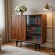 Restored "Violetta" Display Cabinet in Walnut & Mahogany – Poland 1960s